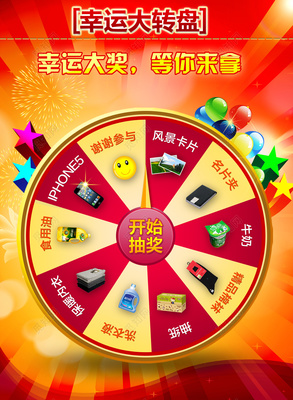 商場(chǎng)促銷抽獎(jiǎng)紅色喜慶黃色積分兌換幸運(yùn)轉(zhuǎn)盤海報(bào)模板